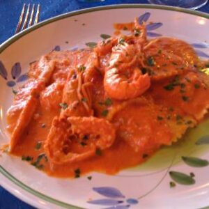 Quadroni mit Scampi-Füllung